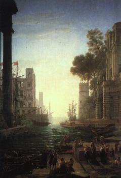 Claude Lorrain : Embarkation of St Paula Romana at Ostia